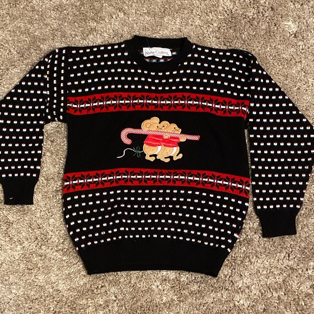 Vintage Mice/Candy Cane Ugly Christmas Sweater